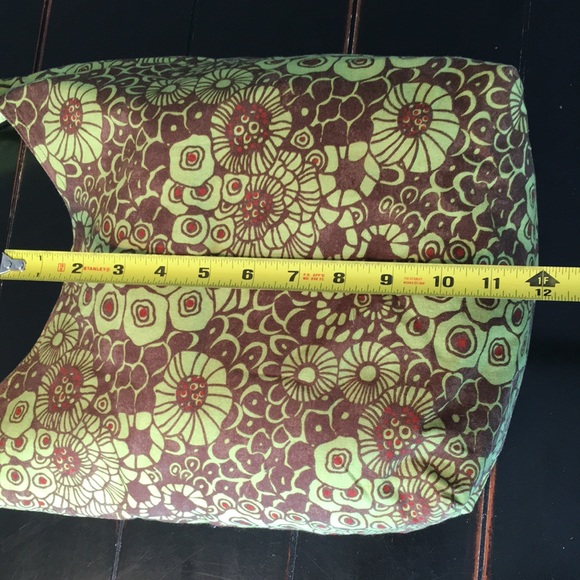 Unique Over-the-Shoulder Green and Brown Print Bag - Picture 9 of 10